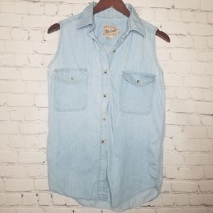 Woolrich cotton denim like button tunic cami small